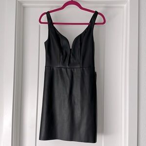Express Black Faux Leather Mini Dress